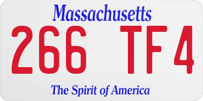 MA license plate 266TF4