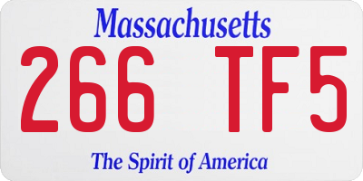 MA license plate 266TF5