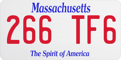 MA license plate 266TF6