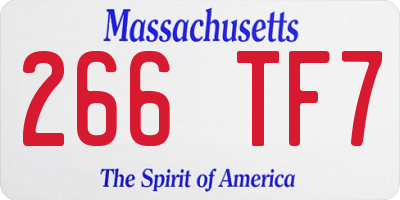 MA license plate 266TF7