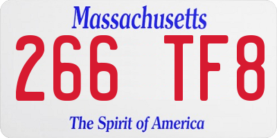 MA license plate 266TF8