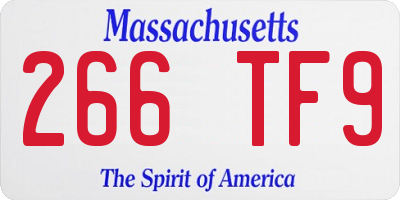 MA license plate 266TF9