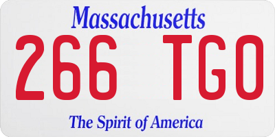 MA license plate 266TG0