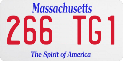 MA license plate 266TG1