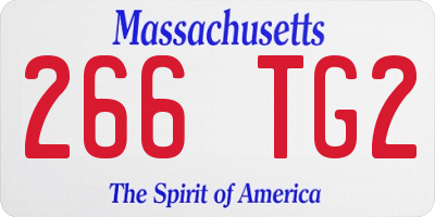 MA license plate 266TG2