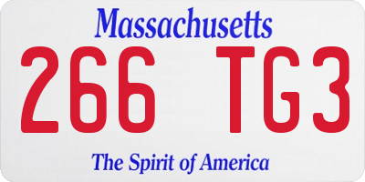 MA license plate 266TG3