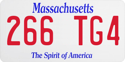 MA license plate 266TG4
