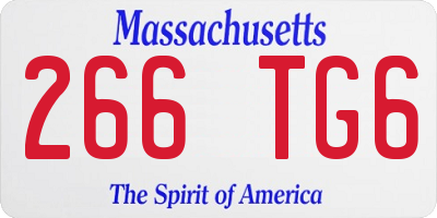 MA license plate 266TG6