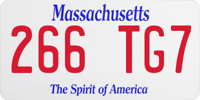 MA license plate 266TG7
