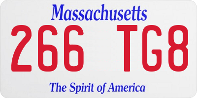 MA license plate 266TG8