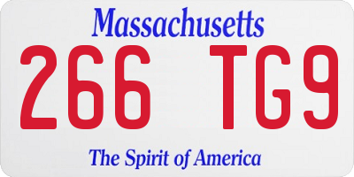 MA license plate 266TG9