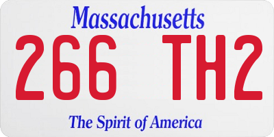 MA license plate 266TH2