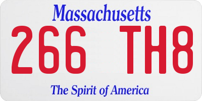 MA license plate 266TH8