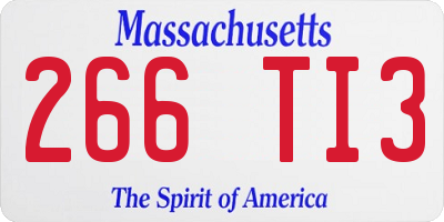 MA license plate 266TI3