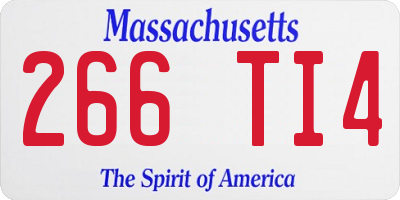 MA license plate 266TI4