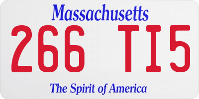 MA license plate 266TI5