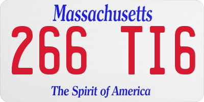 MA license plate 266TI6