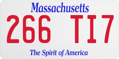 MA license plate 266TI7