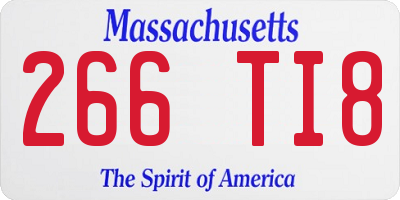MA license plate 266TI8