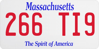 MA license plate 266TI9