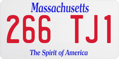 MA license plate 266TJ1