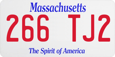 MA license plate 266TJ2