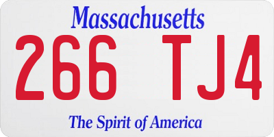 MA license plate 266TJ4