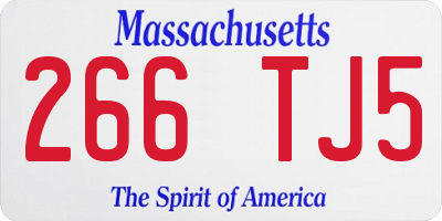 MA license plate 266TJ5