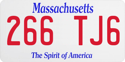 MA license plate 266TJ6