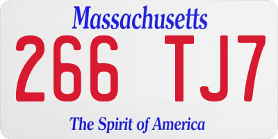 MA license plate 266TJ7