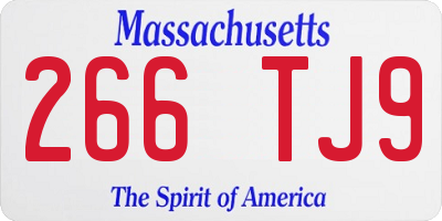 MA license plate 266TJ9