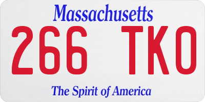MA license plate 266TK0