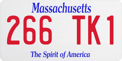 MA license plate 266TK1