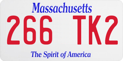 MA license plate 266TK2