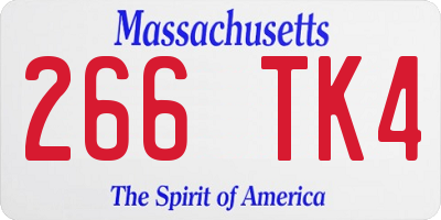 MA license plate 266TK4