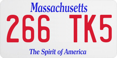 MA license plate 266TK5