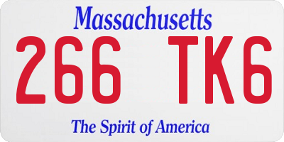 MA license plate 266TK6