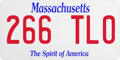 MA license plate 266TL0