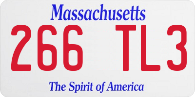 MA license plate 266TL3