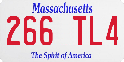 MA license plate 266TL4