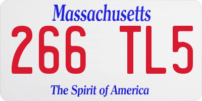 MA license plate 266TL5