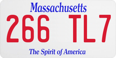 MA license plate 266TL7