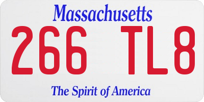 MA license plate 266TL8