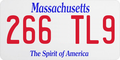 MA license plate 266TL9