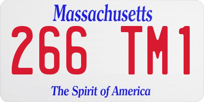 MA license plate 266TM1