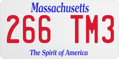 MA license plate 266TM3