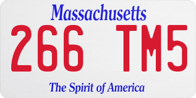 MA license plate 266TM5