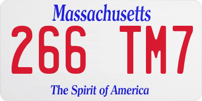 MA license plate 266TM7