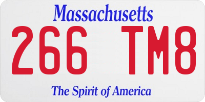 MA license plate 266TM8