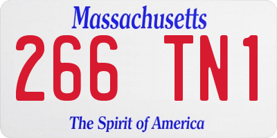 MA license plate 266TN1
